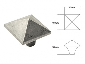 Finesse Pyramid - Genuine Pewter Cabinet Knob (2 part)